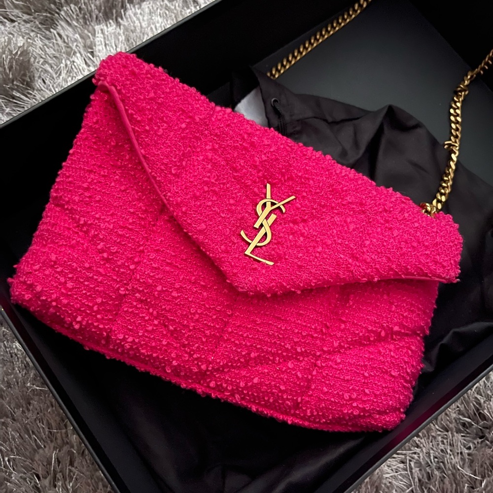 Ysl Magenta Tweed bag